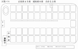 大型バス　後部座席　サロンなし